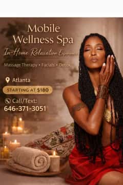 (646)371-3054 is ethnicity_otherandoffers nuru massages, asian massage, bodyrubs in Atlanta and available for service_location_bothon rubrankings  In-tuned to the needs of your body 
Indulge in the Body Rub Babe experience.
Visually stimulating sensual experience 
90 Min $360
Hour Body Rub $280
Half Hour $180
Ask about my mobile wellness services 
Facials,Foot Detoxes, and Body Scrubs 
One hour notice suggested 
Hours  
9am- 9pm
See ya soon 
REVIEW LINK
https://www.youtube.com/watch?v=a4rxXXaZwcs


DISCLAIMER:
All services advertised are strictly professional and lawful wellness services. This ad is not an offer for prostitution, escort services, or any other illegal activity. Any solicitation for illegal activity will result in immediate refusal of service and termination of communication.
