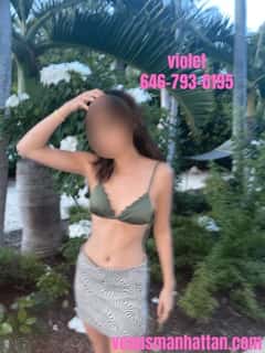 (646)793-0195 is ethnicity_Caucasianandoffers nuru massages, asian massage, bodyrubs in New York City Nyc and available for service_location_incallon rubrankings Hi boys, I'm Violet. I'm a 21 year old all american student with porcelain skin. My dark hair falls past my shoulders and frames my pretty face, accentuating my Sicilian features: big brown eyes, high cheekbones, and a bright smile. I'm a petite 5’2” spinner that has a slim build with perky 32B breasts and a heart shaped booty that fits perfectly in your hands. With a lean body and a tight core, my pilates body and soft curves will leave you in ecstasy. My style is an embodiment of my aura: sweet, passionate, and down to earth. Titillated by all the possibilities of sensual exploration, I'm open-minded, intellectual, and dynamic. From learning about your passions to giving in to your fantasies, I'm sensuous woman that will spark a thrill into your life. I'm deeply attentive and can't wait to indulge in an exploration of your desires. Let my intuitive hands tease and explore every inch of your body. I love meeting new friends and can't wait to escape to a world of pleasure and fun with you.**I offer an incredible nuru massage with genuine nuru gel! Enjoy a premium experience of sensual body to body sliding that will leave you totally mind blown!**Come by my private, clean apartment in Midtown West, Manhattan. There is a shower available. I accept same day bookings! Light screening required for new friends!availability: check the schedule here ? https://www.venusmanhattan.com/schedulerates: $200 half hour / $300 full hournuru rates: $300 half hour / $400 full hourcall / text: 646-793-0195email: violetofvenus@protonmail.commore pictures: https://www.venusmanhattan.com/violetlocation: Midtown West (Manhattan)