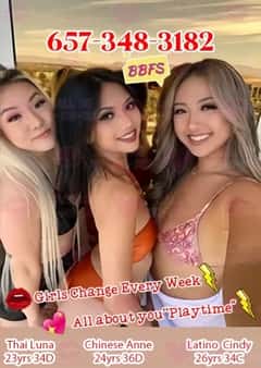 (657)348-3182 is ethnicity_asianandoffers nuru massages, asian massage, bodyrubs in San Diego and available for service_location_incallon rubrankings HEY GUYS!!! HOT HOT HOT!!! 3 NEW NEIGHBOR GIRLS WILL SERVE U, tender as fuck, just wanna be drenched in your cum daddy! Feed us that warm load! No matter what kind of man you are, will satisfy your taste...bbfs?? About our girls ??--Thai Luna (23yrs, 34D, 5' 2", 113lb.) --Chinese Anne (24yrs, 36D, 5' 3", 114lb.)--Latino Cindy (26yrs, 34C, 5' 3", 112lb.)BBFS?? Special Skills For u ??--Gentle Dick Licking--LICK THE PINK PUSSY--Softest Hand JOB--Erotic Fingering--Wild style 69--Dogging that ass--Ride her on floor Join us on this wild and crazy journey and make memories that will last forever!TEL: 657-348-3182