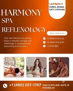 (480)207-1767 is ethnicity_Latinoandoffers nuru massages, asian massage, bodyrubs in Phoenix and available for service_location_bothon rubrankings Title
New therapist🌸
Body Type
Petite
Service Locations
Both
Description
Title
🎀🎀🎀harmony center spa🎀latinas🎀19th Avenue, be
Body Type
Curvy
Ethnicity
Latino
Service Locations
Both
Description
🎀🎀🎀🎀harmony center spa🎀🎀🎀🎀🎀🎀new new new 🎀🎀🎀19th Avenue, between Peoria and Cactus🎀🎀???gran opening ??Latinas✅ Grand opening!! 🌸🌺🌸🌺A place to relax. We’re located it at_ 11801 n 19 av suite 10 phoenix az 85029 …We offer foot massage, Reiki reflexology and Hot towel services. We have the best prices in Phoenix. Don’t forget to ask about our opening specials!! We respect your time, minute by minute. Come meet our new talented therapists: KAREN,CATALYNA,KEyRA,vIOLETA,ARIANA,KATY,NATY. (Mexico, Cuba, Venezuela). 30 min $50 💎💎💎45 min $60 1HR $80.✅✅✅✅✅✅ 🎀🎀🎀🎀🎀🎀 open Monday to Sunday 9 am to 10 pm 85029✅✅✅✅✅✅✅☎️480 207 1767☎️.
CONTACT DETAILS
Phone number
5206333484
Country
United States
State/Region/Province
Arizona
City
Phoenix
Location
11801 n 19 th av suite 10 phx az 85029
CONTACT DETAILS
Phone number
(480) 207-1767
Country
United States
State/Region/Province
Arizona
City
Phoeni