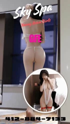 (412)884-7133 is ethnicity_asianandoffers nuru massages, asian massage, bodyrubs in Pittsburgh and available for service_location_bothon rubrankings ⬛  Sky Spa  ⬛ Sexy SpecialHighly Trained 1000% Young Asian GirlsConvenience / Comfortable / Safety Location< Clean, Private and Best QualityFULL BODY RUB AND MORE FUN !!!412-884-7133— — Open 9Am - 1 Am—Model Like Girls are Playful with Serious Talent✘ℴ Line Up ❤ New Girls ✘ℴ EVERYDAY‼️‼️‼️—★—KILLER BODY WORK YOU WOULD NOT FORGET—★—2544 Library Rd #902 Pittsburgh,PA 15234