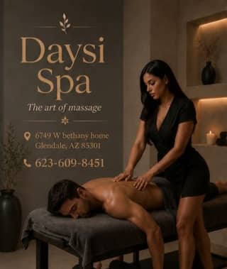 (623)600-8451 is ethnicity_Latinoandoffers nuru massages, asian massage, bodyrubs in Phoenix and available for service_location_bothon rubrankings Title
🌷🌷KELLY🌷🌷
Body Type
Curvy
Ethnicity
Latino
Service Locations
Both
Description
Title
🎀DaisySpa✨
Body Type
Petite
Ethnicity
Latino
Service Locations
Incall
Description
🌸 Daisy Spa 🌸
📍 Glendale, Arizona

✨Reflexology•Foot Massage•Hand Massage✨

💖 Bilingual Staff (English & Spanish)
🇲🇽 Mexican • 🇬🇹 Guatemalan • 🇨🇺 Cuban • 🇪🇸 Spanish • 🇺🇸 American

🎉 Under New Management & With New Staff! 🎉

Visit us and enjoy a relaxing experience with our professional team! Come have the best session of your life 💞 You won’t regret it!

🎀 Our Top Therapists:
• Catalina
• Karen
• Katy
• Natalia
• Keyra

✔ Clean Towels and Sheets
✔ Hot Stones
✔ Fragrance-Free Organic Oils
✔ No Appointment Necessary

💆‍♀️ Prices:
• 30 Minutes — $40
• 45 Minutes — $60
• 60 Minutes — $80

💖 Tips are greatly appreciated 🥰

📍 Daisy Spa
🏠 6749 W Bethany Home Rd. #103, Glendale, AZ
📞 Call: (623) 600-8451

✨ Relax, recharge, and enjoy the care you deserve. ✨

🚶‍♀️ Walk-Ins Welcome • No Appointment Needed 😊
🕘 Open Monday–Sunday (9:00 AM–10:00 PM)
☎️ Everyone Is Welcome! 💖 CASH ONLY ATM ON SITE XOXO
CONTACT DETAILS
Phone number
(520) 633-3484
Country
United States
State/Region/Province
Arizona
City
Phoenix
Location
6749 W Bethany Home Rd. #103, Glendale, AZ
CONTACT DETAILS
Phone number
(623) 600-8451
Country
United States
State/Region/Province
Arizona
City
Phoenix