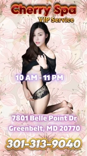 (301)313-9040 is asianand offers nuru massages, asian massage, bodyrubs in Washington and available for both on rubrankings ? Welcome to Cherry Spa! ?HOURS: MON-SUN 10 AM to 11 PMUnwind with Luxurious Massages in a Tranquil OasisStep into a realm of serenity and relaxation at Cherry Spa, where every visit promises to soothe your senses and rejuvenate your spirit. Nestled in a serene corner of town, our spa offers a sanctuary where you can escape the stresses of daily life and immerse yourself in blissful tranquility.? Massage Therapy at Its Finest ?Indulge in the ultimate relaxation experience with our expertly crafted massages. Let our skilled therapists melt away tension and stress as they tailor each treatment to your unique needs. Choose from a variety of massage modalities, including:    Relaxing Swedish Massage: Drift into a state of deep relaxation as gentle strokes ease muscle tension and promote overall well-being.    Therapeutic Deep Tissue Massage: Release chronic muscle tension and alleviate pain with targeted pressure and firm techniques.    Soothing Hot Stone Therapy: Experience the healing power of warm stones as they penetrate tired muscles, leaving you feeling renewed and invigorated.? Your Path to Renewal ?At Cherry Spa, we believe in the transformative power of touch. Our dedicated therapists are committed to providing you with an unparalleled experience that leaves you feeling refreshed, revitalized, and ready to take on the world.? Book Your Massage Today! ?Ready to experience the ultimate relaxation? Contact Cherry Spa to schedule your massage appointment and embark on a journey of pure indulgence.