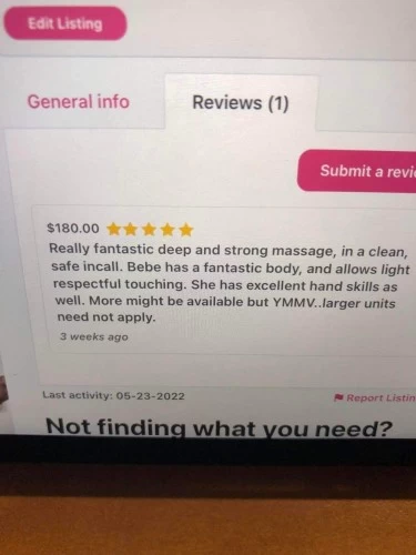 (425)449-3854 is asianand offers nuru massages, asian massage, bodyrubs in Seattle and available for incall on rubrankings Hi gentlemen my name is Bebe I love to please to special Clients. To give myClients it’s your time Relax….in call at my discreet upscale offer for,Thai Swedish combination and Deep Tissue..Please call or Text Me # ❤️425❤️449❤️3854❤️Please PM Me before your appointment.daily: 9:00am -9:00pmI am 100% Independent and real pic.$ 200 / 60  min massages$300/ 90 min massages $ 200/  30 min  b2b & massages $ 240/ 60 min b2b &  massages I’m looking forward to seeing you soon I am fully vaccinated.Sorry no AAThank you. 