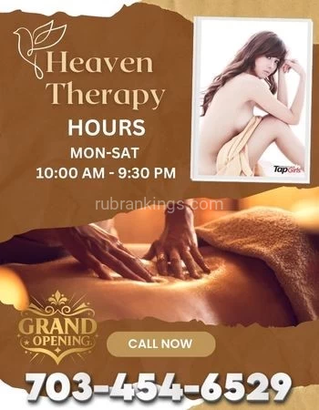 (703)454-6529 is asianand offers nuru massages, asian massage, bodyrubs in Washington and available for both on rubrankings OPEN DAILY 10:00 AM – 9:30 PM? Book Now at (703) 454-6529? Discover Pure Relaxation at Heaven Therapy ?Step into serenity at Heaven Therapy, your escape from the everyday stress. Located in the heart of Annandale, VA, our expert massage therapists '✨ Whether you're looking for:	•	Deep tissue relief	•	Soothing Swedish massage	•	Rejuvenating foot reflexology	•	Couples massage for a shared moment of peace—we've got your comfort covered.? 7202 Poplar St Unit D, Annandale, VA 22003 ? Call us at (703) 454-6529 to book your appointment today!? Open Daily: 10:00 AM – 9:30 PM Walk-ins welcome | Appointments encouragedFeel the difference. Breathe deeply. Relax fully. Heaven Therapy – Because you deserve it.
