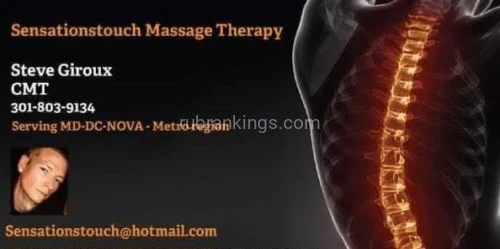 (301)803-9134 is Mixedand offers nuru massages, asian massage, bodyrubs in Washington and available for both on rubrankings Hello,
I am a Skilled, trained and recommended Massage Therapist. I am 6'3, 40s, mixed White-mixed male. I'm Drug and Disease free tested recently on 2-10-26. I have blue eyes, attractive. I'm in great shape with strong hands for your body's needs.

Why go to someone clinical, cold with no humanity or without any life experience? When you can explore and be explored and have a full body massage with a trained, experienced CMT with 19 years.

Can host or travel locally in the DC area.

Most popular Massage Styles Available:
- Therapeutic
- Sports Therapy w/stretching
- Swedish Massage
- 4 hands Massage with me and my female partner.
- Sensual Massage
- Yoni Massage for women
Or a combination of 3 styles mentioned above.


Thanks, and let me know if you wish to schedule.
Steve Giroux 
CMT 
sensationstouch@hotmail.com