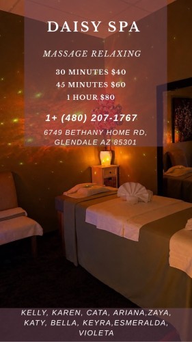 (623)600-8451 is 0and offers nuru massages, asian massage, bodyrubs in Phoenix and available for both on rubrankings Title
NATY,KEYRA
Body Type
Curvy
Ethnicity
Latino
Service Locations
Both
Description
Title
MAGUI,KEYRA,KAREN
Body Type
Petite
Ethnicity
Latino
Service Locations
Both
Description
Title
☀️Daisy spa☀️67 Bethany ☀️Karen,KATA,Nahomi☀️
Body Type
Petite
Ethnicity
Latino
Service Locations
Incall
Description
Title
??Daisy spa new staff?latinas?67 and bethany
Body Type
Athletic
Ethnicity
Latino
Service Locations
Both
Description
Title
???daisy spa?latinas?new staff ?67 and Bethany ?
Body Type
Curvy
Ethnicity
Latino
Service Locations
Both
Description
????daisy spa??New manager and new personnel ?come and relax with reasonable prices special every day we respect minute by minute of your time our staff is very professional with great talent in their hands come and check it out Ready to give you ߦ˰ߦ The best session of his life ߦ˰ߦ We, our clients, and treat them to the best of our standards

?????????????????????????

We offer table showers

Aromatherapy

Clean bedding

Organic and fragrance-free oils / lotions

Relaxing environment



Reflexology rates

30 minutes $ 40.00

45 minutes $ 60.00

1 hour $ 80

????Tips are appreciated ???



We accept walk-ins and appointments☺

Open from Monday to Sunday

(From 9 a.m. to 10 p.m.)





• Phone : 6236008451



• Location : 6749 w Bethany home rd #103 glendale az zip85303
CONTACT DETAILS
Phone number
(623) 600-8451
Country
United States
State/Region/Province
Arizona
City
Phoenix
Location
6749 w Bethany home rd#103 Glendale az 85303
CONTACT DETAILS
Phone number
(623) 600-8451
Country
United States
State/Region/Province
Arizona
City
Phoenix
Location
6749 w bethany home rd #103 Glendale az 85303
CONTACT