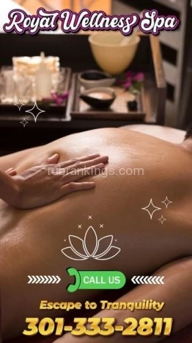 (301)333-2811 is asianand offers nuru massages, asian massage, bodyrubs in Washington and available for both on rubrankings ROYAL WELLNESS SPAMON-SUN 10:00 AM - 10:00 PM6924 Little River Turnpike #BAnnandale, VA 22003? Escape to Serenity at Royal Wellness Spa ?? Indulge in the Royal TreatmentDiscover a sanctuary of tranquility and rejuvenation at the Royal Wellness Spa. Treat yourself to our signature massages and personalized wellness, all designed to soothe your body and mind.? Visit Us:Nestled in the heart of nature’s embrace, our spa offers a serene getaway from the everyday hustle. Relax in our luxurious facilities and let our expert therapists guide you to a state of bliss.? Contact Us:Phone: 301-333-2811Location:  6924 Little River Turnpike #B Annandale, VA 22003Royal Wellness Spa - Where Every Visit Feels Like Royalty ?