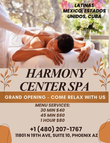 (480)207-1767 is 0andoffers nuru massages, asian massage, bodyrubs in Phoenix and available for service_location_bothon rubrankings Title
New therapist🌸
Body Type
Petite
Service Locations
Both
Description
Title
🎀🎀🎀harmony center spa🎀latinas🎀19th Avenue, be
Body Type
Curvy
Ethnicity
Latino
Service Locations
Both
Description
🎀🎀🎀🎀harmony center spa🎀🎀🎀🎀🎀🎀new new new 🎀🎀🎀19th Avenue, between Peoria and Cactus🎀🎀???gran opening ??Latinas✅ Grand opening!! 🌸🌺🌸🌺A place to relax. We’re located it at_ 11801 n 19 av suite 10 phoenix az 85029 …We offer foot massage, Reiki reflexology and Hot towel services. We have the best prices in Phoenix. Don’t forget to ask about our opening specials!! We respect your time, minute by minute. Come meet our new talented therapists: KAREN,CATALYNA,KEyRA,vIOLETA,ARIANA,KATY,NATY. (Mexico, Cuba, Venezuela). 30 min $50 💎💎💎45 min $60 1HR $80.✅✅✅✅✅✅ 🎀🎀🎀🎀🎀🎀 open Monday to Sunday 9 am to 10 pm 85029✅✅✅✅✅✅✅☎️480 207 1767☎️.
CONTACT DETAILS
Phone number
5206333484
Country
United States
State/Region/Province
Arizona
City
Phoenix
Location
11801 n 19 th av suite 10 phx az 85029
CONTACT DETAILS
Phone number
(480) 207-1767
Country
United States
State/Region/Province
Arizona
City