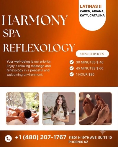 (480)207-1767 is ethnicity_Latinoandoffers nuru massages, asian massage, bodyrubs in Phoenix and available for service_location_bothon rubrankings Title
New therapist🌸
Body Type
Petite
Service Locations
Both
Description
Title
🎀🎀🎀harmony center spa🎀latinas🎀19th Avenue, be
Body Type
Curvy
Ethnicity
Latino
Service Locations
Both
Description
🎀🎀🎀🎀harmony center spa🎀🎀🎀🎀🎀🎀new new new 🎀🎀🎀19th Avenue, between Peoria and Cactus🎀🎀???gran opening ??Latinas✅ Grand opening!! 🌸🌺🌸🌺A place to relax. We’re located it at_ 11801 n 19 av suite 10 phoenix az 85029 …We offer foot massage, Reiki reflexology and Hot towel services. We have the best prices in Phoenix. Don’t forget to ask about our opening specials!! We respect your time, minute by minute. Come meet our new talented therapists: KAREN,CATALYNA,KEyRA,vIOLETA,ARIANA,KATY,NATY. (Mexico, Cuba, Venezuela). 30 min $50 💎💎💎45 min $60 1HR $80.✅✅✅✅✅✅ 🎀🎀🎀🎀🎀🎀 open Monday to Sunday 9 am to 10 pm 85029✅✅✅✅✅✅✅☎️480 207 1767☎️.
CONTACT DETAILS
Phone number
5206333484
Country
United States
State/Region/Province
Arizona
City
Phoenix
Location
11801 n 19 th av suite 10 phx az 85029
CONTACT DETAILS
Phone number
(480) 207-1767
Country
United States
State/Region/Province
Arizona
City
Phoeni