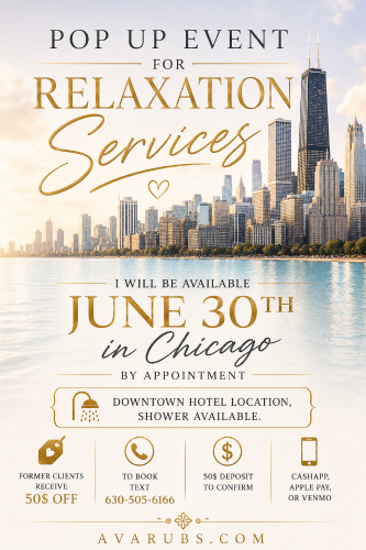 (630)505-6166 is Blackand offers nuru massages, asian massage, bodyrubs in Chicago and available for both on rubrankings hi I’m Cocoa Cinnamon...

I’m a Erotic Table Body Provider, aka erotic masseuse. I’m sensual, sexy, and I’m here to help you relax all of stress away. I'm available to host and outcall. I’m an all natural, Ebony voluptuous woman, with cocoa brown skin, and a smile that will warm your heart.

Let's take a ride through your darkest, kinkiest, and most outlandish fantasies. I’m into kink, cuddling, dirty talk, cocktail dates, mutual massages, plus I’m very open-minded. Good Hygiene and cleanliness is mandatory for myself and you as well. Complementary shower before or after your session.


Serious Clients ONLY No Games! - 100% Real & can verify. Discreet High-Class Experience.

I'm available by appointment 12pm to 8pm. I can be available before noon for an additional 25$ and after 9pm for additional 50$.

Please text before calling, I greatly appreciate that.

Video Call Verification 20$

Custom Picture Verifiction 10$

Custom Video Verification 25$

IG: Cocoa.Cinnamon

All incall appointments require a $50 deposit, and all outcalls require the travel fee in place of deposit.

Outcalls to nice hotels only.