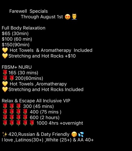 (214)253-9824 is Blackand offers nuru massages, asian massage, bodyrubs in San antonio and available for both on rubrankings Relax & Recharge with This Sweet & Spicy Afro-Latina Ready To Play

⏳ UpScale Private & Safe Incall Available 
 
Let’s satisfy each others personal desires relax and relive some stress! Experience a natural & soft beauty’s soft touch. Indulge & escape with exhilarating intensity! I take pride in displaying class, professionalism a positive attitude and most importantly, a relaxing fun time. Your time with me will be sexy, relaxing, and stimulating. I expect my client to be professional and respectful as I will do the same.

To Book Successfully please provide :
-Desired appointment time
-Duration of appointment
-Age /Race/Occupation/Name
-Also make sure to mention RR



DAILY Happy Hour 12-2pm
Birthday & Military Discount Available 
(verification req.)

*** All Outcalls,nights & weekends require deposit + Plus travel fee if over 5 miles ***

***Incalls do not require deposit 
****Appointments require with 1 hour notice

* IF I DO NOT respond immediately or answer your call, I may be in an appointment so please  text me. 

-Content & verification  Available Via Snapchat: Nenaskye24

Mention RR when contacting 

( I do NOT Send Extra Pics so do not ASK  )

- Cash ,Apple pay , & Venmo Ready
-Explicit text or graphics will be BLOCKED 
Keep it Classy Fellas
-Must Be willing to VERIFY let’s not WASTE each others TIME.

-No shows will NOT be considered for another appointment w/o a deposit + cancellation fee


Date companion or Overnight Stay ?!
Travel Buddy?  I’m Passport Ready! 
Lets Talk