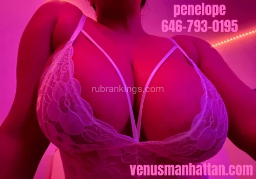 (646)793-0195 is Latinoand offers nuru massages, asian massage, bodyrubs in New york city nyc and available for incall on rubrankings Hi boys, I’m Penelope. I’m a sexy latina vixen with light caramel skin and heavenly curves. Long black hair frames my gorgeous face with honey brown eyes and plump, kissable lips. Naturally gifted and busty, I’m the ultimate MILF next door and a treat in more ways than one! I’m a petite 5’4” with a mind blowing 36F bust and a deliciously plump peach. I’m very sensual and love what I do - ready for me to show you just how much? I’m always dressed up in beautiful lingerie so that you can unwrap me like a present. I’m very open minded and you won’t be able to keep your hands to yourself. I have professional training experience with my hands and am always open to new ways to play. I’m a true hedonist and love to create a space where the pleasure is mutually beneficial. If you’re looking to relax with a good massage or want to explore more intense pleasures, you’ve come to the right place.**I offer an incredible nuru massage with genuine nuru gel! Enjoy a premium experience of sensual body to body sliding that will leave you totally mind blown!**Come by my private, clean apartment in Midtown West, Manhattan. There is a shower available. I accept same day bookings! Light screening required for new friends!availability: check the schedule here ? https://www.venusmanhattan.com/schedulerates: $200 half hour / $300 full hournuru rates: $300 half hour / $400 full hourcall / text: 646-793-0195email: msp212@proton.memore pictures: https://www.venusmanhattan.com/penelope