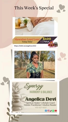 (470)427-4067 is Blackand offers nuru massages, asian massage, bodyrubs in Little rock and available for both on rubrankings PLEASE READ THE ENTIRE AD BEFORE REACHING OUT TO ME!!!(Do Not Ask Me For Any Services I Do Not Offer on my menu! I am not an escort or lady of the night.) 

I’m Angel, a Certified Holistic Practitioner, Spiritual Healer, and owner of Synergy Harmony and Balance Wellness. I’m here to guide you on a journey of rejuvenation and self-discovery. 

***REQUIRED FOR BOOKING***
**EVERYONE MUST FILL OUT INTAKE FORM**

Featuring:

**Kyritan Tantric Massage:** Originally developed by myself, includes acrobatic yoga performed on the table with client. Immerse yourself in deep relaxation as you discover the profound benefits of this truly “one-of-a-kind” unique massage technique. Starting at $400/hr+

In-person Healing: 

*Aromatherapy 
*Sound therapy
*Chakra balancing
*Guided Meditations 
*Reiki Energy Healing Massage:$100+
*Therapeutic Touch Therapy: $150+
*Tantric Bodywork Massage:$300+

Virtual Services Available:

*Spiritual counseling
*Guided meditation 
*Dream interpretation
*Distance Energy Healing
*Relationship Coaching
*Tantric training
*Tarot and Oracle Readings


? **Intuitive Readings & Life Coaching:** Seek guidance and clarity on your life's journey. Gain insights and inspiration to help you navigate the path ahead. Love, career, etc

? **Stress Management & Guided Meditations**
Learn the many different modalities of stress management, guided meditation and breath work therapy to improve your mental state and overall health.

Relationship Coaching:
Are you in a toxic relationship, or going through a breakup or divorce? Click the link below to book a session. Let’s talk. ??

https://www.liftalk.com/coach/638439?ms=coach-share&tag=638439.900310001004

Book Now:
Step one: fill out the form ??

You can find my form  Client Intake Form Massage  at: https://form.jotform.com/240115050100026

Step two: book your appointment:

https://www.fresha.com/book-now/synergy-harmony-and-balance-w9hc750p/services?lid=782461&eid=2032912&pId=735222
