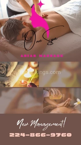 (224)866-9760 is 0and offers nuru massages, asian massage, bodyrubs in Chicago and available for incall on rubrankings 〓ONE SPA〓
———Great Time Guaranteed….. ———
Here to take care of all your needs! 

WELL TRAINED SKILL TO MAKE YOU MORE HAPPY  
UNFORGETTABLE TIME with a  New Young Korean Staff  
 
♣️OPEN 9 : 00 Am - 9 : 00 Pm ♣️
	
♥️Deep Tissue / shiatsu / Swedish / Hot Oil Massage..♥️
▃ Free Table Shower / Dry Sauna ▃


▃Stressed out  Time to get away from routine ▃

Clean and Cozy: Everyone/everything is new  
—?—100% Safe✔️100% Fresh Clean—?—
 
 224-866-9760

1S055 Summit Ave C, Oakbrook Terrace, IL 60180

