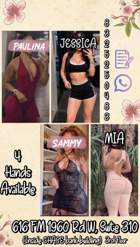 (832)525-0483 is Latinoand offers nuru massages, asian massage, bodyrubs in Houston and available for incall on rubrankings We don’t do filters or fantasy — we keep it real. Our photos actually look like us, imagine that! ? 

No dysmorphia here, just certified therapists with a magic touch?  

Come see why everyone’s copying but no one’s matching the vibe. 

? no disappointment? 
?4 hands available! 
? We can accommodate to your requests?  

CYPRESS STATION 
 616 FM 1960 Rd. W 
(inside the Chase bank building)

✅ 60min x $120  
✅90min x $180  
🩷Gratitude Appreciated ( CASH/ Zelle only)   
✅CREDIT AND DEBIT CARDS($5 fee)  
✅ApplePay 
✅Zelle   

No vulgar text/call