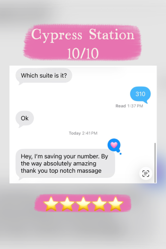 (832)525-0483 is Latinoand offers nuru massages, asian massage, bodyrubs in Houston and available for incall on rubrankings We don’t do filters or fantasy — we keep it real. Our photos actually look like us, imagine that! ? 

No dysmorphia here, just certified therapists with a magic touch?  

Come see why everyone’s copying but no one’s matching the vibe. 

? no disappointment? 
?4 hands available! 
? We can accommodate to your requests?  

CYPRESS STATION 
 616 FM 1960 Rd. W 
(inside the Chase bank building)

✅ 60min x $120  
✅90min x $180  
🩷Gratitude Appreciated ( CASH/ Zelle only)   
✅CREDIT AND DEBIT CARDS($5 fee)  
✅ApplePay 
✅Zelle   

No vulgar text/call