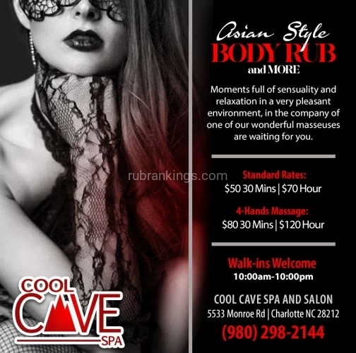 (980)298-2144 is Caucasianand offers nuru massages, asian massage, bodyrubs in Charlotte and available for incall on rubrankings Enjoy your real massage by a sexy woman of your choice. Welcome to CHARLOTTE. This is the place you have been looking for. Our facility is clean. Our staff is professional. We have been in business for 14 years. Look no further. Your erotic, massage fantasies come true. Located about 10 minutes from uptown CHARLOTTE. We are easily navigated at 5533 Monroe Rd., Charlotte NC 28212.You can call us at 980-298-2144Walk in is welcome. Come on over at your own convenience.You can expect to leave satisfied. Arm massages are relaxing and fun at the same time. There is no better place in the city.Come now