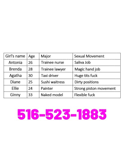(516)523-1883 is 0and offers nuru massages, asian massage, bodyrubs in Washington and available for incall on rubrankings 🍓No nonsense,let's see,all real and new:🍓

✅👆1 Antonia&Brenda Trainee nurse & Trainee lawyer:beauty & nasty
Control your ejaculation time & rub your penis repeatedly(with oil or saliva)

✅👆2 Agatha&Diane Perky taxi driver & pinky sushi waitress:horny & tasty
Give you an unforgetable tit-fuck & dirty position

✅👆3 Ellie&Ginny Pervert painter & naked model : nude art 
Strong piston movement & Flexible fuck

Call:516-523-1883
🍓The biggest asian escort!🍓