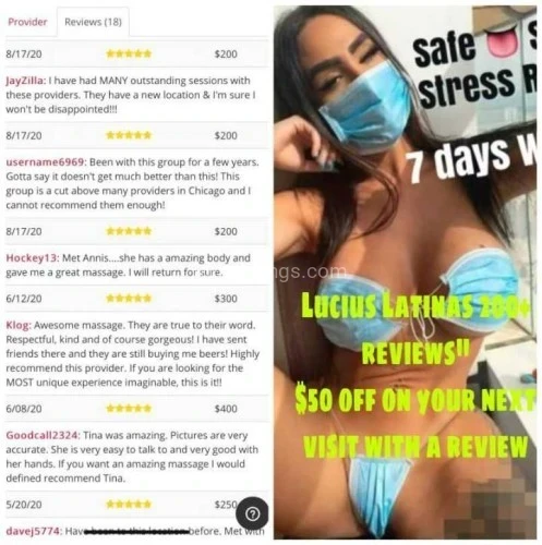 (312)995-0282 is Latinoand offers nuru massages, asian massage, bodyrubs in Chicago and available for incall on rubrankings *** ASK ME HOW TO RECEIVE $50/off OUR VIP Visit!!** 


***Check most recent reviews 
ADULT L00K. Google my number long time history.
______________________________________________________

NO BAIT -OR SWITCH 


4 Hands MSOG 300hh special UNLIMITED TIMES
Hr 450  UNLIMITED TIMES  1..2..3Rounds of fun 🤩 



⭐️ Easy peezy booking anytime sun rain or shine..7 days A week 

📣8am 7:30 pm Monday & Friday 
📣 SAT & SUN  9: 30 am 7:30  🕖 




‼️INTRODUCE yourself with 
Name
Age
Ethnicity
Occupation
I may ask for references be prepare… if you are new friends 
🚫NO calls just TEXT for faster response
🚫 I don’t answer ALTERNATIVE NUMBERS 





So happy to meet new people. 
No rush and no judgement. 
Culturally receptive. 😝😊😍
Yella, white, brown, blue or green

when u find urself in a clutch deep inside those big bulging nuts ...let me know! 



Please do not discuss rates/activities on phone.
Please CHECK MY REVIEWS for the good 


OVER REVIEWS 100++ online. ADULT L00K
Rub maps 
All YES recommendations
GGLE our number .

💋SAME DAY APPTS ONLY PLEASE💋


ALL SERVICES INCLUDED
B2B sensual rub & lingerie 
FULL MENU Ju$t a$k 
Safe, clean, comfortable location 
180/HH 220hr


you are one of the types of guys that love to please. Then I've got the perfect session for you! Check out my V I P
 🤠JU$t a$K 

Milking Table experience
200hh 
250hr 



I also offer : 

EARLY MORNINGS  
Advanced requirement for booking 

📣Just ask