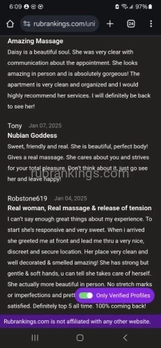 (619)675-6195 is Blackand offers nuru massages, asian massage, bodyrubs in San diego and available for incall on rubrankings Hello gentleman, my name is Daisy love. I want to thank you for stopping by my profile ?. My goal is to provide a safe space for you to enjoy while i relieve all your stress and for you to express all your desires without judgement.

I'm originally from Africa so I don't have the same attitude or demeanor as most women from here. I'm easy going, VERY feminine with a bubbly personality
and I truly enjoy bringing you the ultimate relief!

Come visit me in my new location in SDSU area
Private location with plenty Street parking 


ONLY 2 exclusive time slots available daily to give you my full attention.?


My FULL-BODY SENSUAL MASSAGE offers a luxurious, intimate, & deeply relaxing experience, set in a spa-like ambiance with soft candlelight & soothing atmosphere.

I have been on here for over a year
⚠️I'm verified ⚠️
So yes, I'm a real person 
and I have reviews. TER ID: 402950


Unfortunately I have dealt with a lot of different people who have caused me to create this disclaimer:

⚠️⚠️⚠️ PLEASE READ ⚠️⚠️⚠️
I do not see anyone who:
*has open sores / heavy acne
*Bad hygiene ( can shower at arrival )
*Obese 

I IMMEDIATELY ❌BLOCK❌ ANYONE WHO:
*asks for more pictures over text 
*Sends me nasty pictures 
*Asks about VIP over text
(Book an appointment we can talk)


I'm not hurting for money , PLEASE understand 
I do this cause I LIKE TO, not cause I have too.

You ABSOLUTELY must be a gentleman and respect my requirements:

⭐Send me your name, age, race & occupation 

TEXT ONLY
☎️ (619)675-6195

Same day appointments only for 1st time visitors 
*After 1st visit you can request.
$75 deposit required appointments 

✨ May SPECIALS✨

(First time visit w/ review 
get $50 off NEXT visit of 60min or more)

Topless 
40min 175
60min 225
90min 275

Nude
40min 200
60min 250
90min 300

⭐15MIN EXTENSIONS AVAILABLE  +50⭐

!!Fetish friendly!!
Come in for regular visit and we can talk about options after 😉

         
Tips welcome, but not expected?

Cash & Venmo only